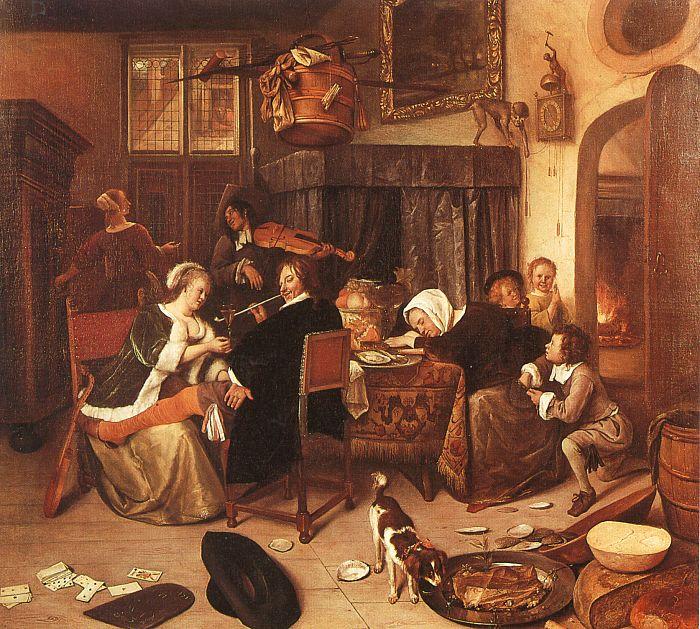 Jan Steen The Dissolute Household oil painting picture